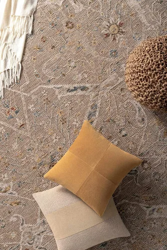 Miniatura 10 de Hauteloom Kunzite - Alfombra de área para sala de estar, dormitorio, borde de medallón floral geométrico envejecido, tradicional oriental de Marrón