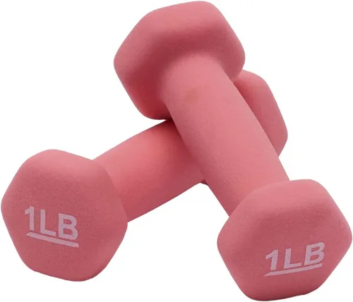 Amazon Basics - Mancuerna de entrenamiento de fácil agarre, con revestimiento de neopreno, disponibles en varios juegos y pesos