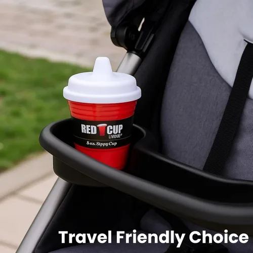 Miniatura 6 de Red Cup Living Vaso entrenador para bebé, 8 onzas, sin BPA, a prueba de derrames, no tóxico, apto para lavavajillas, tapa a prueba de fugas, fácil
