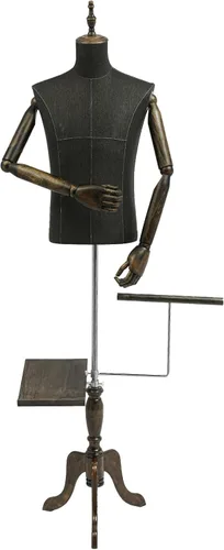 Miniatura 26 de Maniquí masculino con forma de cuerpo de maniquí, 27.5 a 51 pulgadas de altura ajustable de media longitud, modelo de ropa para exhibición