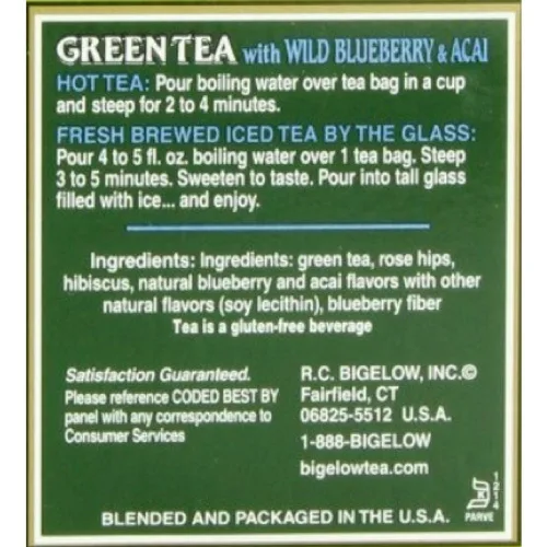 Miniatura 2 de Bigelow Té Verde con Arándanos 20 Ct