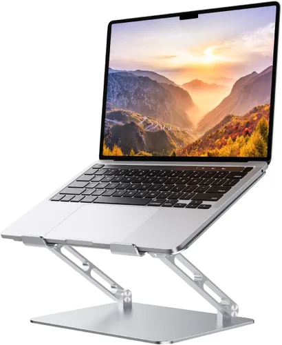Miniatura 8 de Orlian Soporte plegable de aluminio para laptop de 10 a 17.3 pulgadas, soporte ergonómico portátil de altura ajustable, escritorio de ahorro de Negro