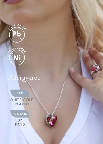Miniatura 3 de Leafael Collares para mujer, dije de corazón de amor infinito con cristales de piedra natal, regalos de joyería para esposa, cadena chapada en plata