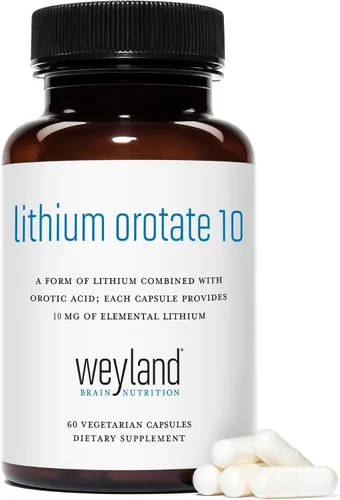 Miniatura 4 de Orotato de litio - 10 mg de litio elemental, 60 cápsulas vegetarianas (paquete de 2)