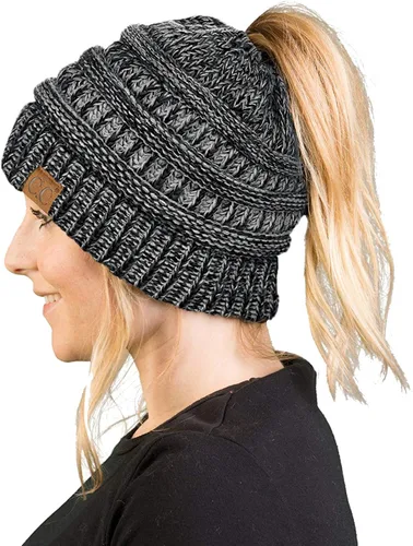 Miniatura 187 de Funky Junque - Gorro para mujer con ranura para cola de caballo