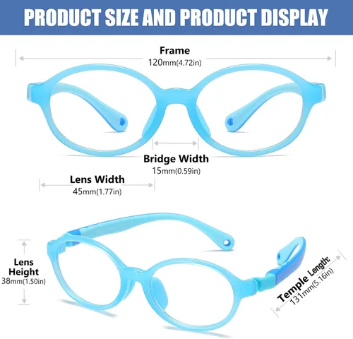 Miniatura 3 de DUCO K026 - Lentes de bloqueo de luz azul para niños y niñas, gafas de computadora para juegos de 5 a 10 años