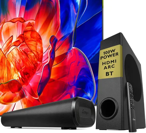 Miniatura 7 de LEMEGA Barra de sonido Edge X1 2.0 para TV con HDMI ARC, potente altavoz RMS de 50 W, transmisión Bluetooth, óptica, AUX y USB, barra de sonido