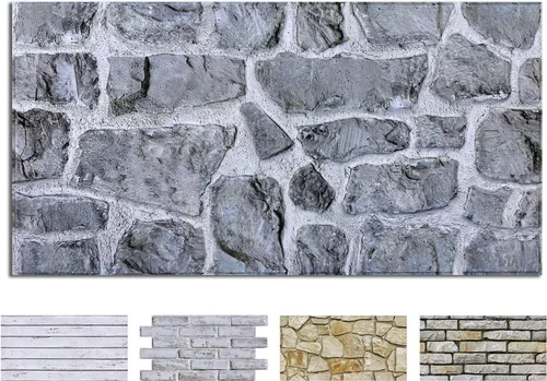 Miniatura 11 de COMSTICKC 3D Whitewash Faux Brick Wall Panel Peel and Stick Wall Covering, 12 Pcs of 22.8" x 11.8", 3D Brick Wall Stickers, UrltraLight PVC Self