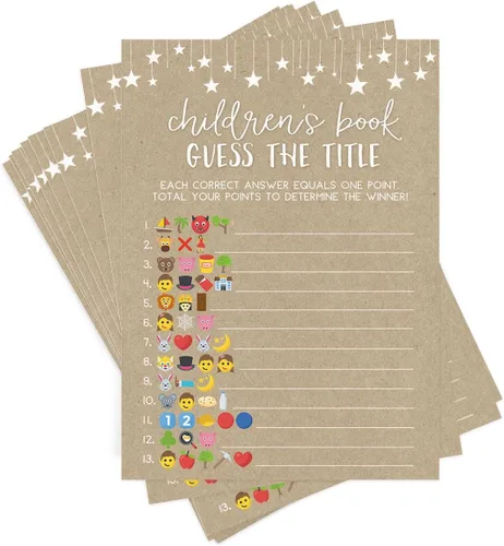 Miniatura 7 de Printed Party Juegos de baby shower - Adivina quién mamá o papá juego para niño o niña, tema de papel kraft rústico, 50 tarjetas