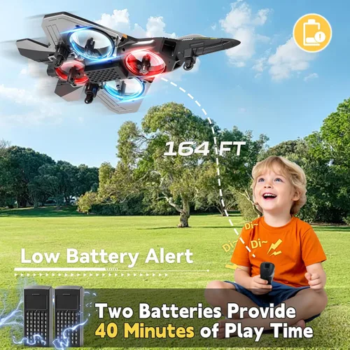 Miniatura 9 de 4DRC V17 Aviones de control remoto de espuma Rc para niños y adultos de 4 a 7 y de 8 a 16 años, aviones de combate a control remoto con luz, avión