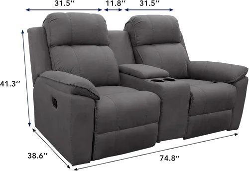 Miniatura 6 de PureFit Funda de Sofá de Dos Plazas Reclinable Reversible Resistente al Agua - Protector de Muebles Antideslizante para Reclinable de 2 Asientos
