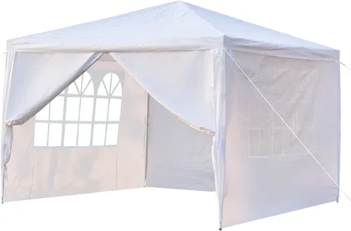 Miniatura 11 de Tienda de campaña instantánea de 10 x 10 pies para fiestas, carpa para exteriores, refugio impermeable y portátil con tela de polietileno, tubos