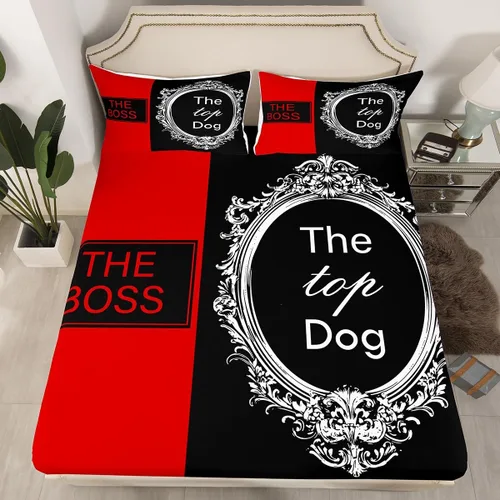 Miniatura 31 de Sábana bajera ajustable King Crown vintage negro y gris, sábanas románticas para el día de San Valentín, tamaño individual para mujeres, regalos