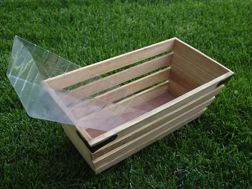 Miniatura 3 de Admired By Nature Maceta de madera natural, caja rectangular de madera de 6 x 13 pulgadas de largo, para jardines, plantas, decoración del hogar