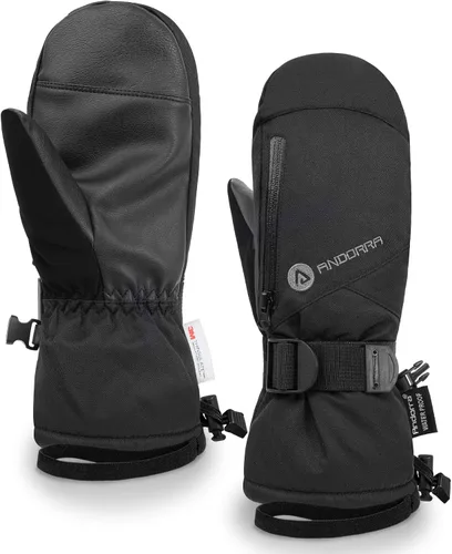 ANDORRA Guantes de esquí para mujer, con pantalla táctil, impermeables, acolchados, aislantes, guantes de esquí para clima frío
