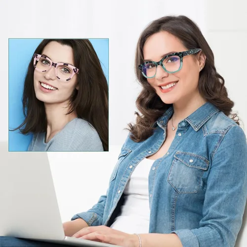 Miniatura 7 de Lentes de lectura progresivas con multienfoque estilo Oprah para mujeres, lectores de computadora con bloqueo de luz azul y bisagra de resorte