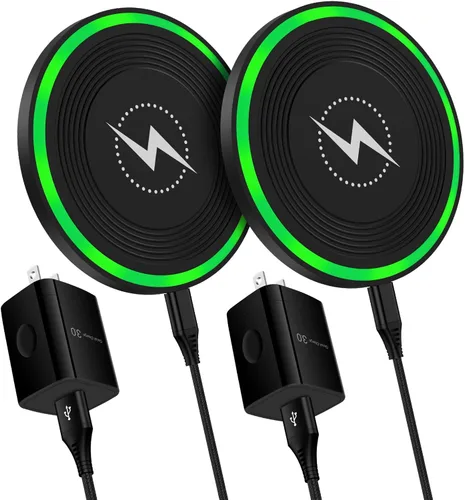 Cargador inalámbrico Samsung de carga rápida para Samsung Galaxy S25 Ultra S24 FE Plus/S23/S22, Z Flip 7, paquete de 2 cargadores inalámbricos de 15