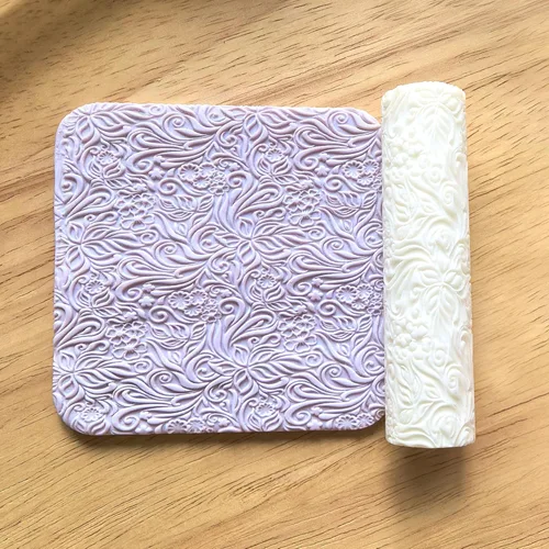Miniatura 6 de Rodillo de textura de arcilla polimérica de 3 piezas, funciona con cortadores de arcilla polimérica para manualidades, aretes, joyería, suministros