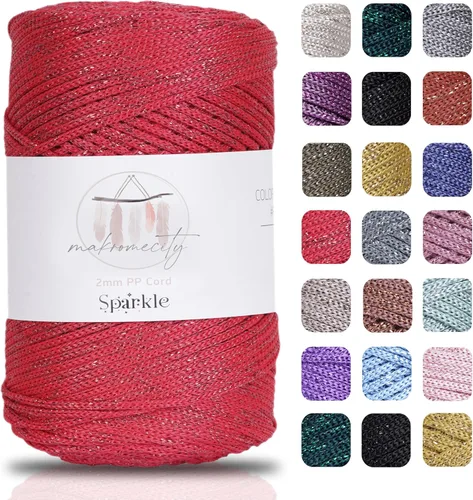 Miniatura 68 de Makromecity, 2 carretes de cordón de macramé de poliéster de 2 mm x 250 yardas (750 pies) de 2 mm de cordón de polipropileno para macramé, ideal