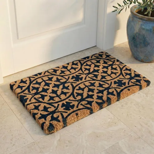 Miniatura 81 de Fab Habitat Felpudo extra grueso, tejido a mano, duradero, fibra de coco natural, entrada, puerta delantera, porche, patio, pájaros en rama, gris