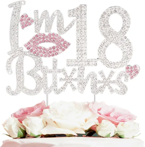 Miniatura 22 de ¡Soy el topper de pastel de cumpleaños número 15 divertido en oro y rosa con strass - ¡Feliz cumpleaños número 15, saludos a los quince años!