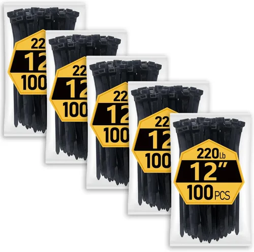 Miniatura 15 de ANOSON - Bridas de varios tamaños (4 + 6 + 8 + 12 pulgadas), paquete de 400 bridas negras, bridas de alambre resistentes a los rayos ultravioletas