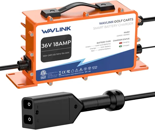 Miniatura 10 de WAVLINK Cargador de batería para carrito de golf de 48 V 18 AMP, impermeable IP67, compatible con LiFePO4/NMC/plomo-ácido