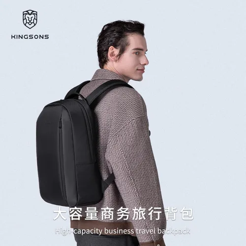 Miniatura 6 de Kingsons Mochila con compartimento para laptop de 15.6 pulgadas para hombres, mochila de negocios delgada y duradera para el trabajo, viajes