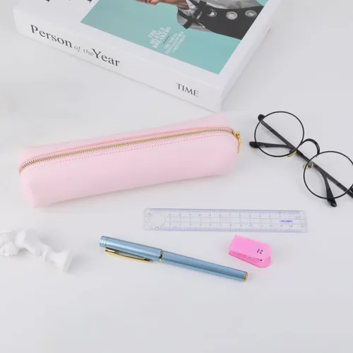 Miniatura 6 de Oyachic Estuche para lápices de piel sintética, bolsa de maquillaje cosmética, bolsa pequeña para bolígrafos, caja de almacenamiento con cremallera