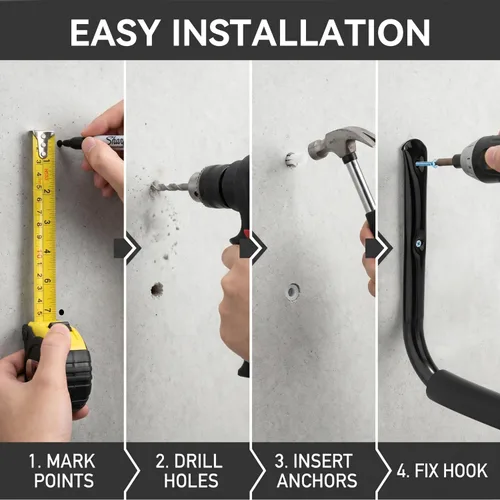 Miniatura 7 de Ganchos de almacenamiento de garaje y jardín, colgador de brazo jumbo resistente, ganchos de escalera de 9.5 pulgadas para sillas plegables