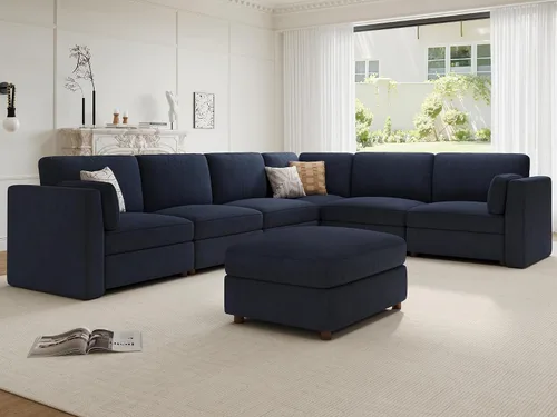 Miniatura 55 de Sofá biplaza extragrande de 83.5 pulgadas, sofás para sala de estar, sofá nube de felpilla de asiento profundo, sofá modular seccional, funda