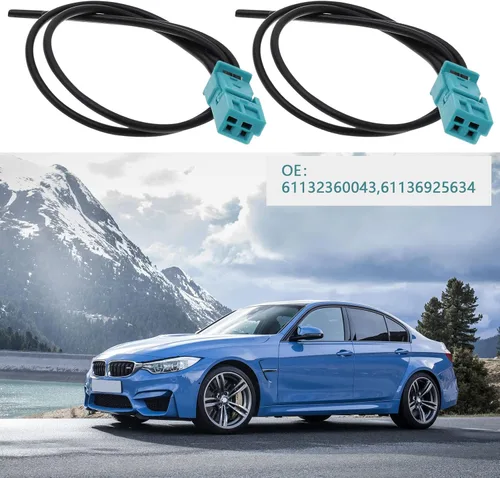 Miniatura 2 de Cable de reparación hembra de 2 pines 61132360043 61136925634 compatible con BMW 2 Pin Cable Set Conector Accesorios de coche