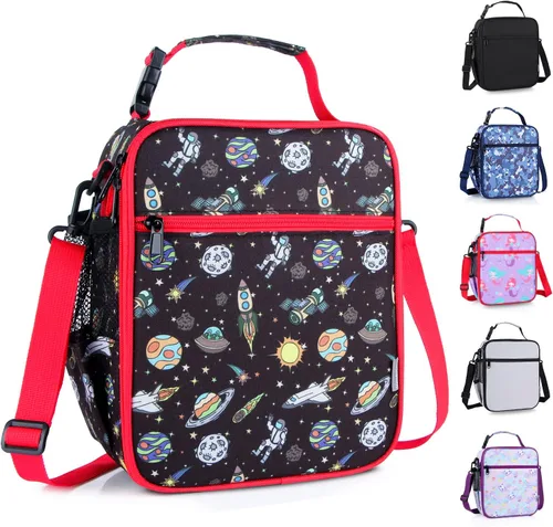 Miniatura 8 de Bolsa de almuerzo aislada para niños, bolsas de picnic térmicas con correa ajustable para adultos, niños, mujeres, hombres, niños y niñas