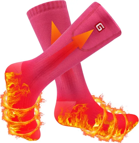 SVPRO Calcetines calentados para hombres y mujeres, calcetines eléctricos recargables con batería, calcetines cálidos de invierno con 3 ajustes de
