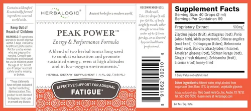 Miniatura 2 de Herbalogic - Gotas de hierbas líquidas Peak Power - Fórmula energética natural sin estimulantes para combatir la fatiga suprarrenal y mejorar