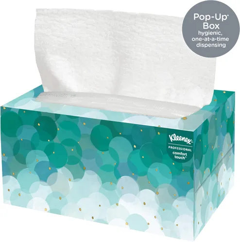 Miniatura 4 de Toallas de tocador de Kleenex (11268), muy suaves y absorbentes, caja dispensadora, 18 cajas, 70 toallas de tocador de papel, 1,260 hojas