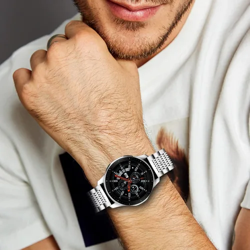Miniatura 7 de Kai Tian Compatible con Samsung Gear S3 Band 0.866 in Correa de reloj de malla de acero inoxidable para Samsung Galaxy Watch 1.811 in, Gear S3