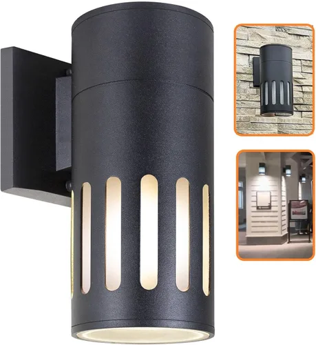 Miniatura 16 de Farol de pared para exteriores, lámpara exterior – Listado ETL, aluminio antioxidante, impermeable, montaje en pared, diseño rectangular – 1