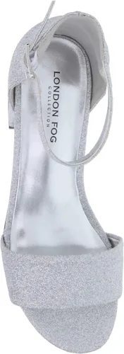 Miniatura 6 de London Fog Nikki - Sandalias de tacón bajo de dos piezas para mujer con correa al tobillo