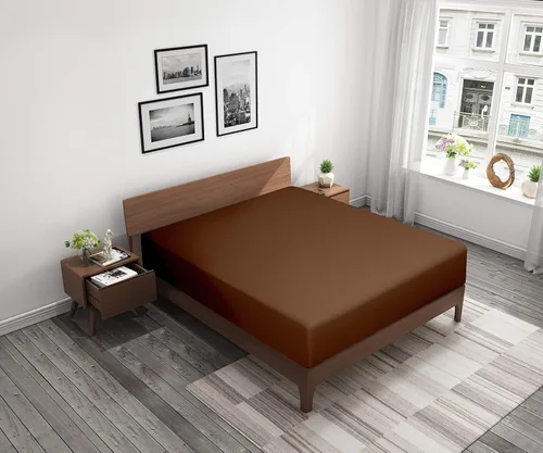 Miniatura 5 de BEDSUM - Sábana bajera de microfibra con bolsillo profundo para colchón, resistente a las arrugas, la decoloración y las manchas Marrón