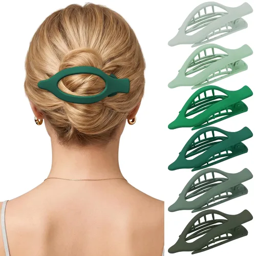 Miniatura 21 de Pinzas de pelo planas francesas para mujer, 6 pinzas planas para cabello fino y grueso, agarre fuerte, agarre antideslizante, pinzas para el cabello