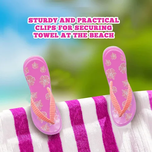 Miniatura 7 de PERFORMORE Clips para toallas de playa, paquete de 2, clips portátiles para toallas, clips de seguridad para sillas de playa, terraza, patio, Rosa