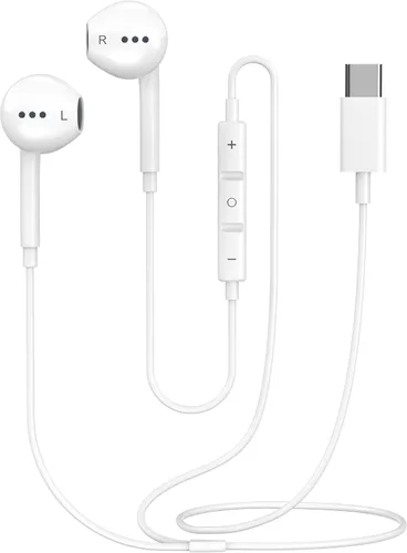 Miniatura 8 de [Certificado MFi de Apple] Auriculares USB C para iPhone 17, 16, 15, paquete de 2 auriculares con cable USB C con micrófono y control remoto