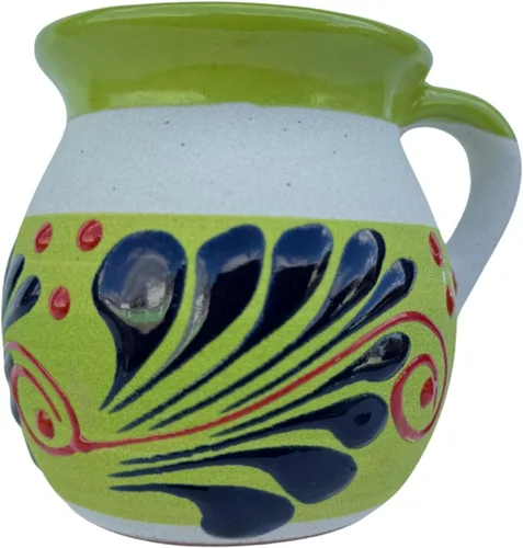 Miniatura 8 de JARRITOS taza mexicana arcilla, taza de arcilla mexicana, taza MEXICANA pintada a mano hecha a mano cerámica mexicana tazas de café (4Mixcolorspack)