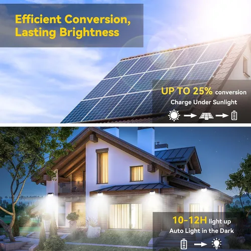 Miniatura 5 de TECKNET Luces Solares Súper Brillantes para Exteriores Paquete de 3, 2×231 LED y 1×416 LED, Ángulo de 300° y 3 Modos de Iluminación con Sensor