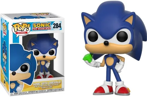Miniatura 2 de POP Funko Sonic The Hedgehog - Figura de vinilo de Sonic con esmeralda (paquete con funda protectora de caja compatible)