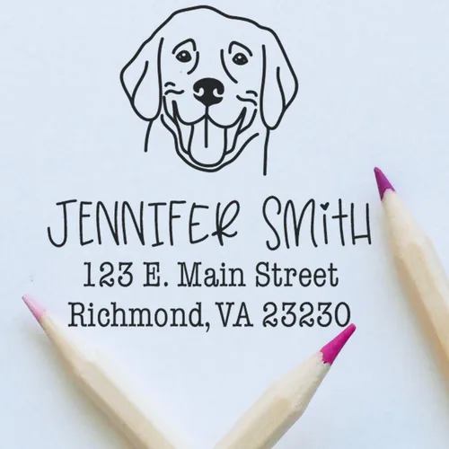 Miniatura 67 de Sello de dirección personalizado Basset Hound – Sello personalizable con nombre y dirección para sobres, ideal para amantes de los perros