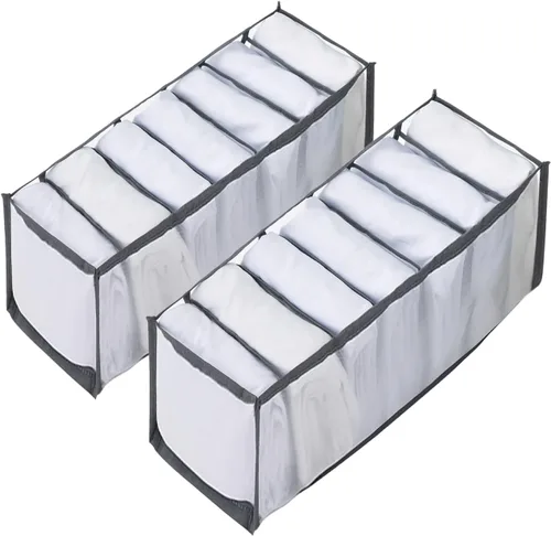 Cosmos 2 organizadores de ropa plegables para armario, cajones de ropa de malla transpirable, caja organizadora de ropa para calcetines, ropa