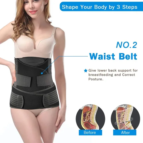 Miniatura 3 de Faja modeladora para recuperación posparto, 3 en 1, para abdomen/cintura/pelvis