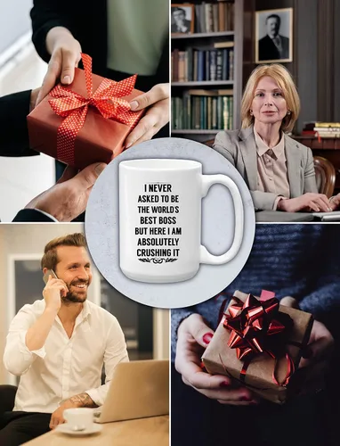 Miniatura 3 de BLUE RIBBON Nunca pedí ser el mejor jefe del mundo Taza de café - Regalos para hombres, mujeres - Idea de regalo de 11 oz